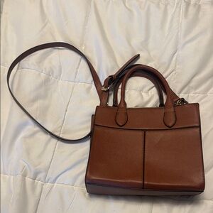 Elegant Brown Pleather Handbag by H&M